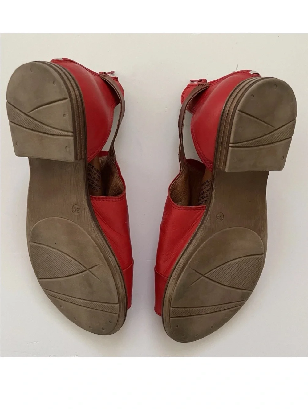 Miz Mooz Deeper Red Leather Sandals EU 36 US 5.5-6 Back Zip Comfort Boho